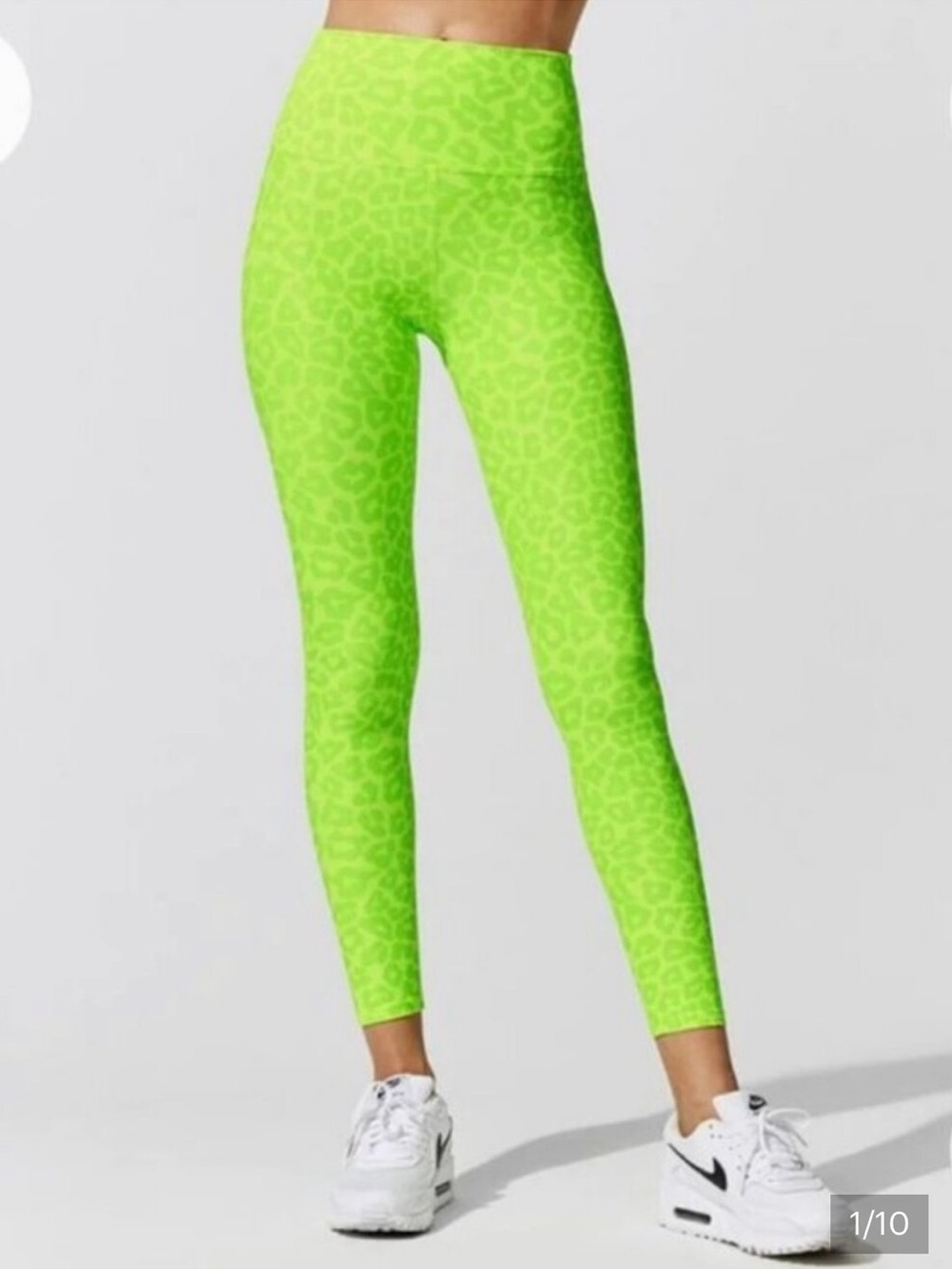Beach Riot Neon Green Leopard Print Leggings